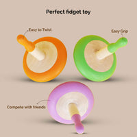 Wooden Spin Tops (set of 3) in Pastel Colours - 3 Years+