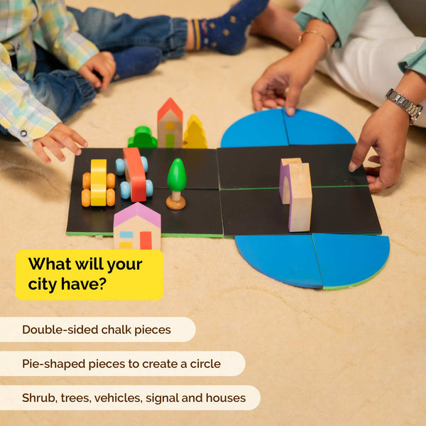 Wooden Build A City Puzzle Pretend Play Toy (2 Years+)