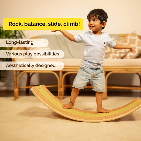 Wooden Balance Board - Waldorf Curvy Rocker Balance Board