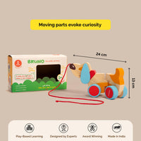 Wooden Dog Pull Along Toy - Bruno (1 Years+)