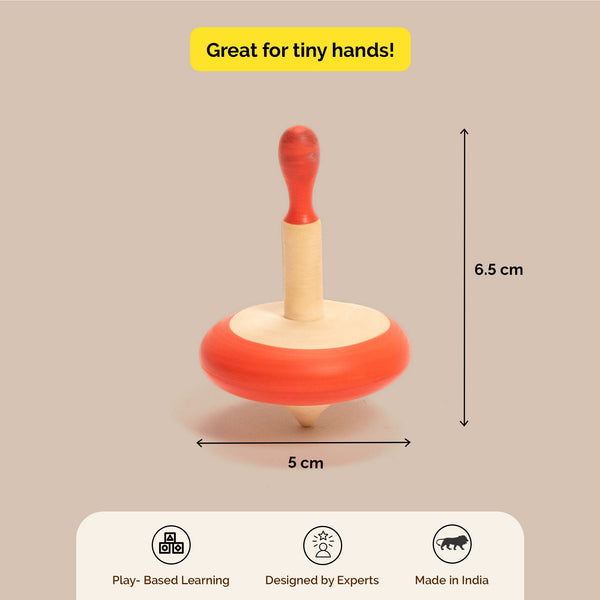 Wooden Spin Tops - Set Of 3 (3 Years+) I Pack of 5
