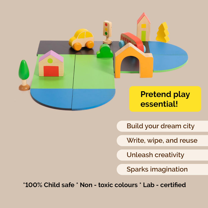 Wooden Build A City Puzzle Pretend Play Toy (2 Years+)