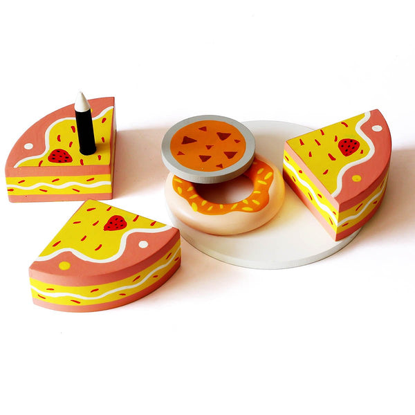 Wooden Pretend Play Dessert Set - Cake, Donuts, Cookies, Cupcake (3 Years+)