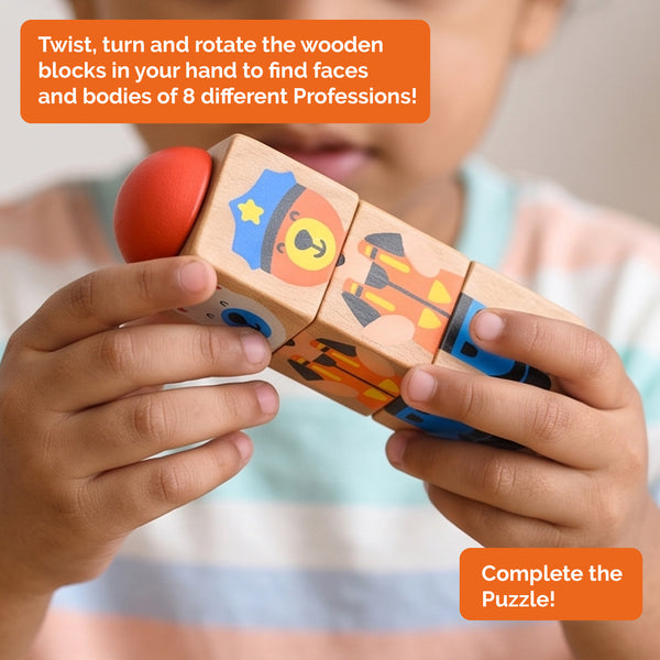 Dress Me up Wooden Rotate & Turn Puzzle - Set of 2 Puzzles (1+ years)