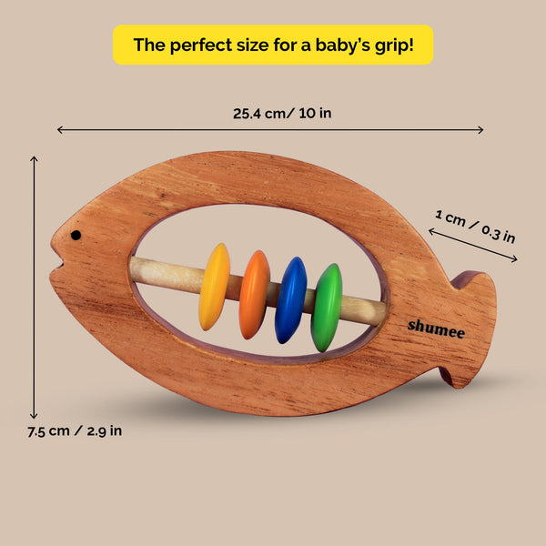 Baby Rattle Fish Buy Fish Shaped Neem Wooden Baby Rattle Toy Online in India – Shumee