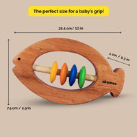 Neem Wooden Fish Shaped Rattles for Babies (0 Months+)