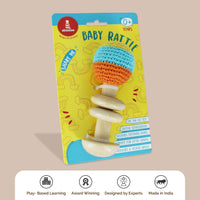 Wooden Organic Crochet Shaker - Baby Rattle Toy (0 Months+)