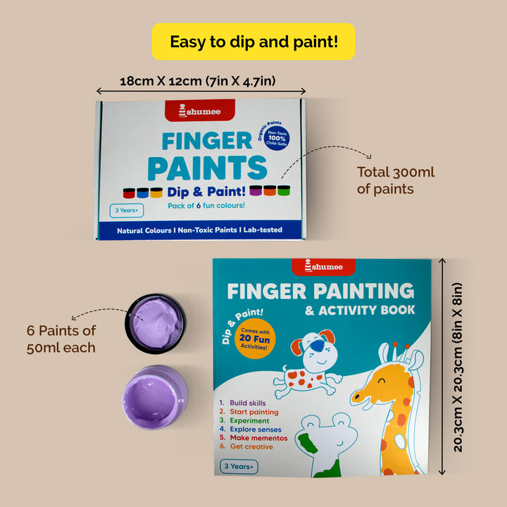 Finger Painting Activity Book, Art and Craft Kit (3 years+)