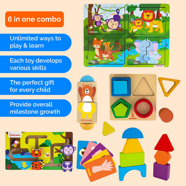All-in-1 Toddler Jungle Play Gift Box – Wooden Toys (2+ Years)