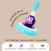 Wooden Animal Spin Tops - Set of 3 (3 Years+)