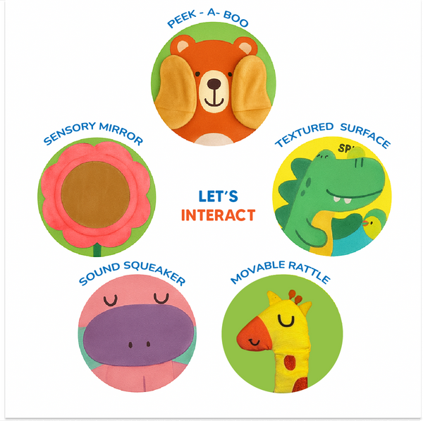 Shumee Touch & Feel Cloth Book – Interactive Sensory Activity Book for Babies (0–2 Years)