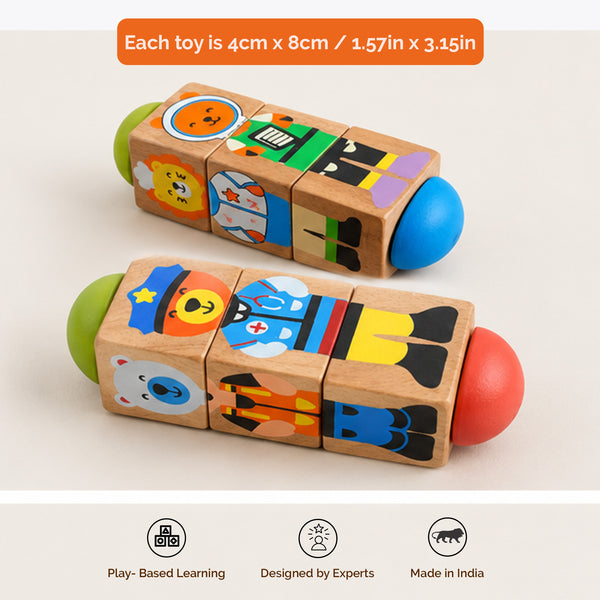 Dress Me up Wooden Rotate & Turn Puzzle - Set of 2 Puzzles (1+ years)
