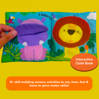 Shumee Touch & Feel Cloth Book – Interactive Sensory Activity Book for Babies (0–2 Years)