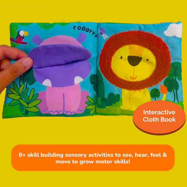 Shumee Touch & Feel Cloth Book – Interactive Sensory Activity Book for Babies (0–2 Years)