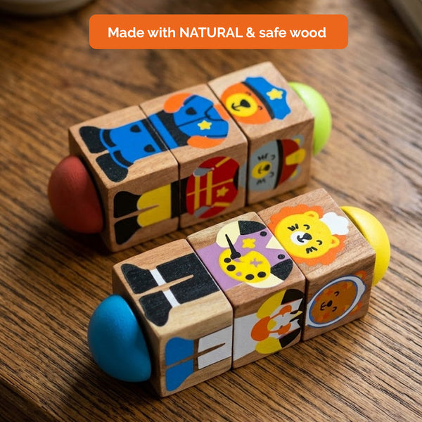 Dress Me up Wooden Rotate & Turn Puzzle - Set of 2 Puzzles (1+ years)
