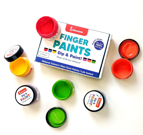 Non Toxic Finger Paints - 6 Paint Bottles (3+ Years)