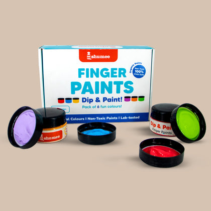 Non Toxic Finger Paints - 6 Paint Bottles (3+ Years)