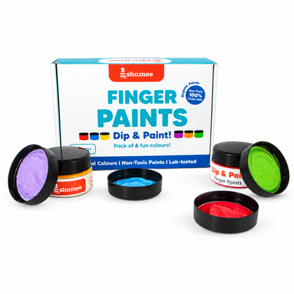 Non Toxic Finger Paints - 6 Paint Bottles (3+ Years)