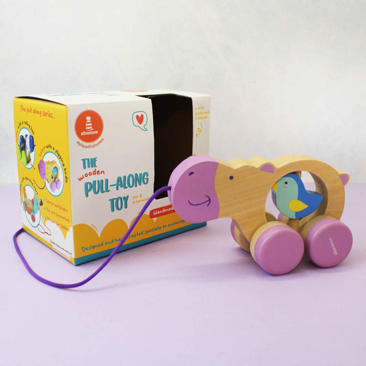 Wooden Haley Pull-Along Hippo Toy (1 Years+)