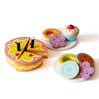 Wooden Pretend Play Dessert Set - Cake, Donuts, Cookies, Cupcake (3 Years+)