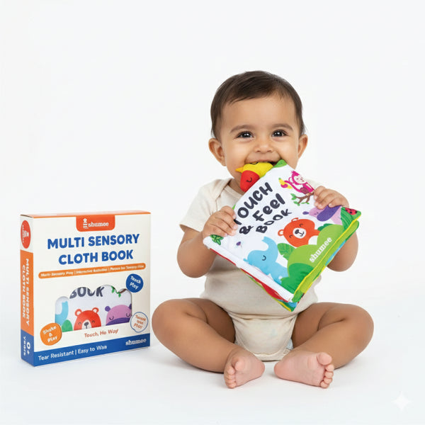 Shumee Touch & Feel Cloth Book ‚ Interactive Sensory Activity Book for Babies (0-2 Years)