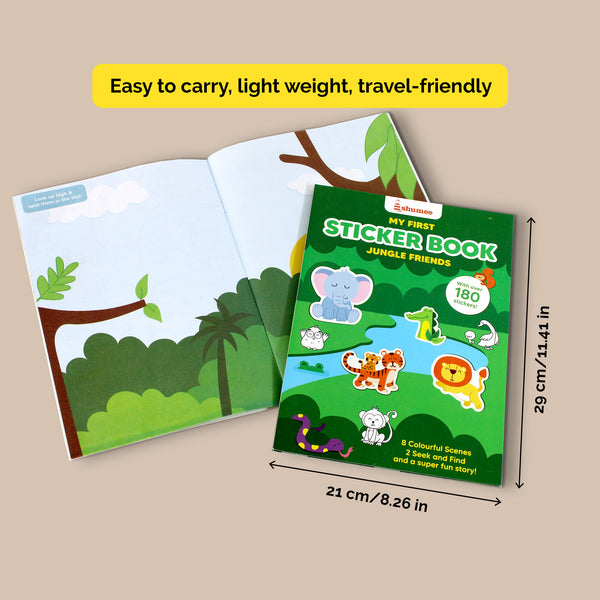 Jungle Friends Sticker Book  (180+ stickers) - 3 years+
