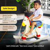 Wooden Rocking Horse Swing Toy For Baby & Toddlers (1 Years+)