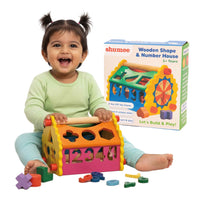 Wooden Shape & Number Sorter House Toy (1+ Years)