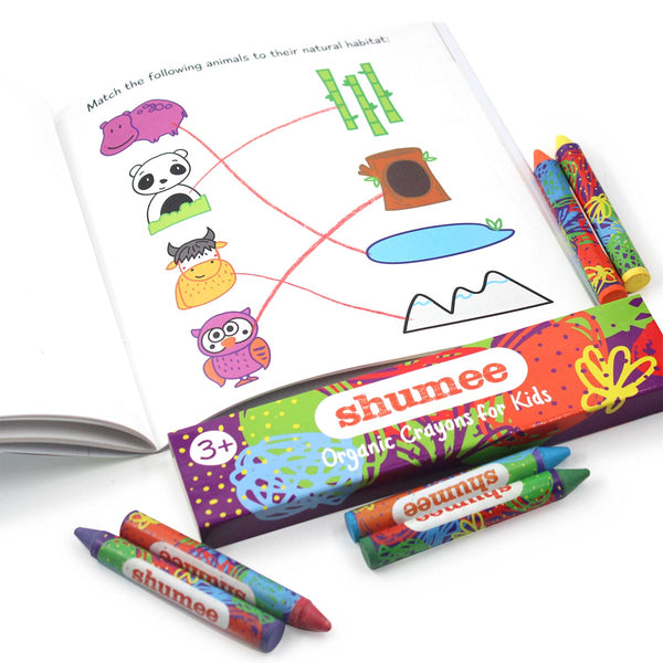 Colouring Book & Organic Crayon Kit (3 Years+) | Forest Theme | Pack of 5