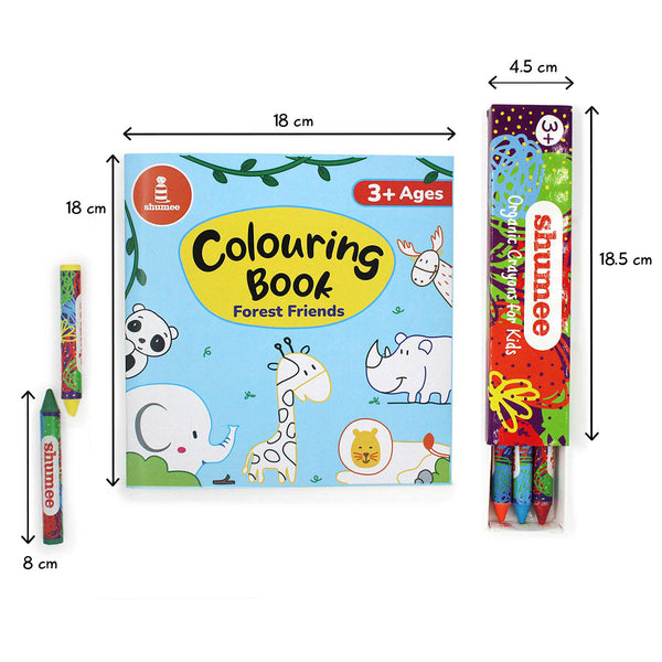 Forest Friends Colouring Book and Organic Crayon Kit  (3 Years+)