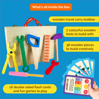 Wooden Tool Kit – 45 Piece Role Play Construction Set for Kids (Ages 3-8)