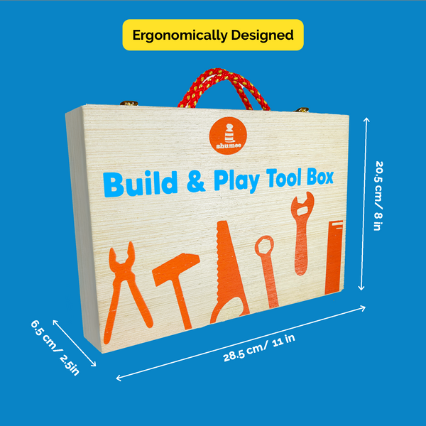 Wooden Tool Kit – 45 Piece Role Play Construction Set for Kids (Ages 3-8)