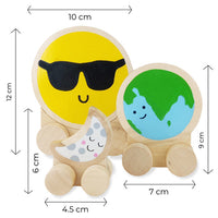 Wooden Solar System Playset With 52 Cards- Planet On Wheels (3+ Years)