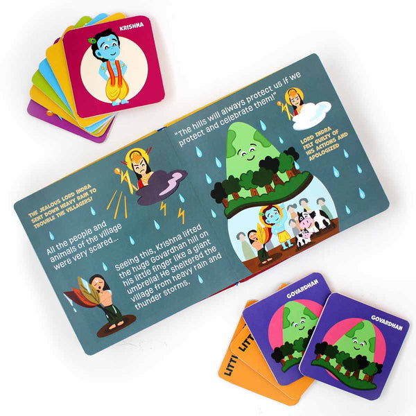 Krishna Set Combo - Peg Dolls, Memory Cards & Story Books (4+ Years)