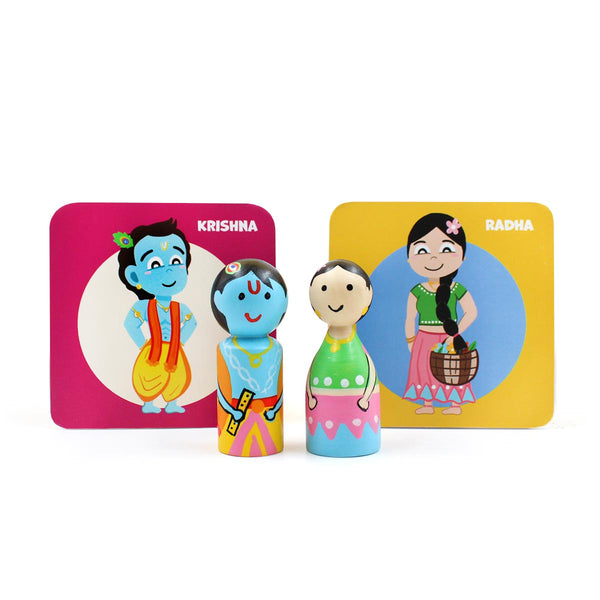 Krishna Set Combo - Peg Dolls, Memory Cards & Story Books (4+ Years)