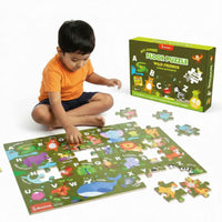 Jungle Themed Floor Puzzle & Card Game Set (3+ Years)