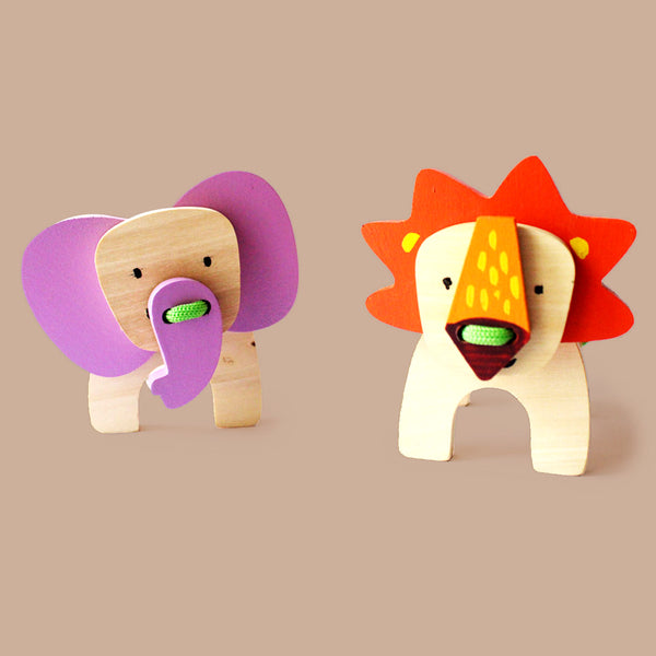 Wooden Safari Animal Lacing Kit (3+ years) - Main Image