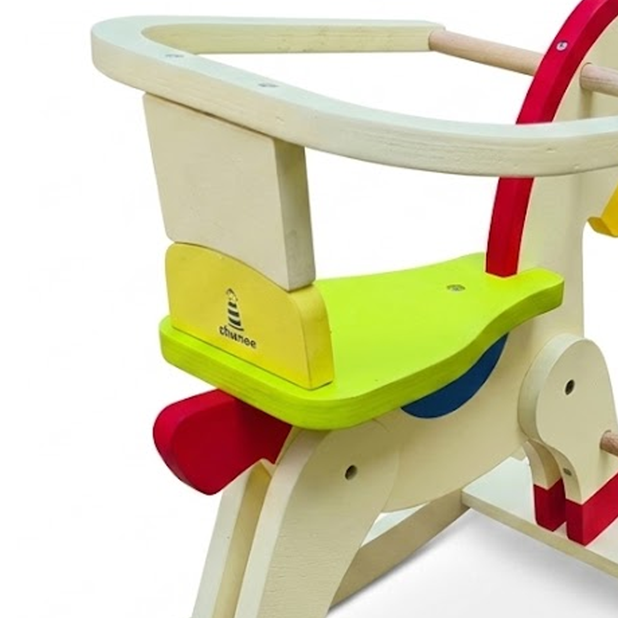 Wooden rocking horse safety rail detail