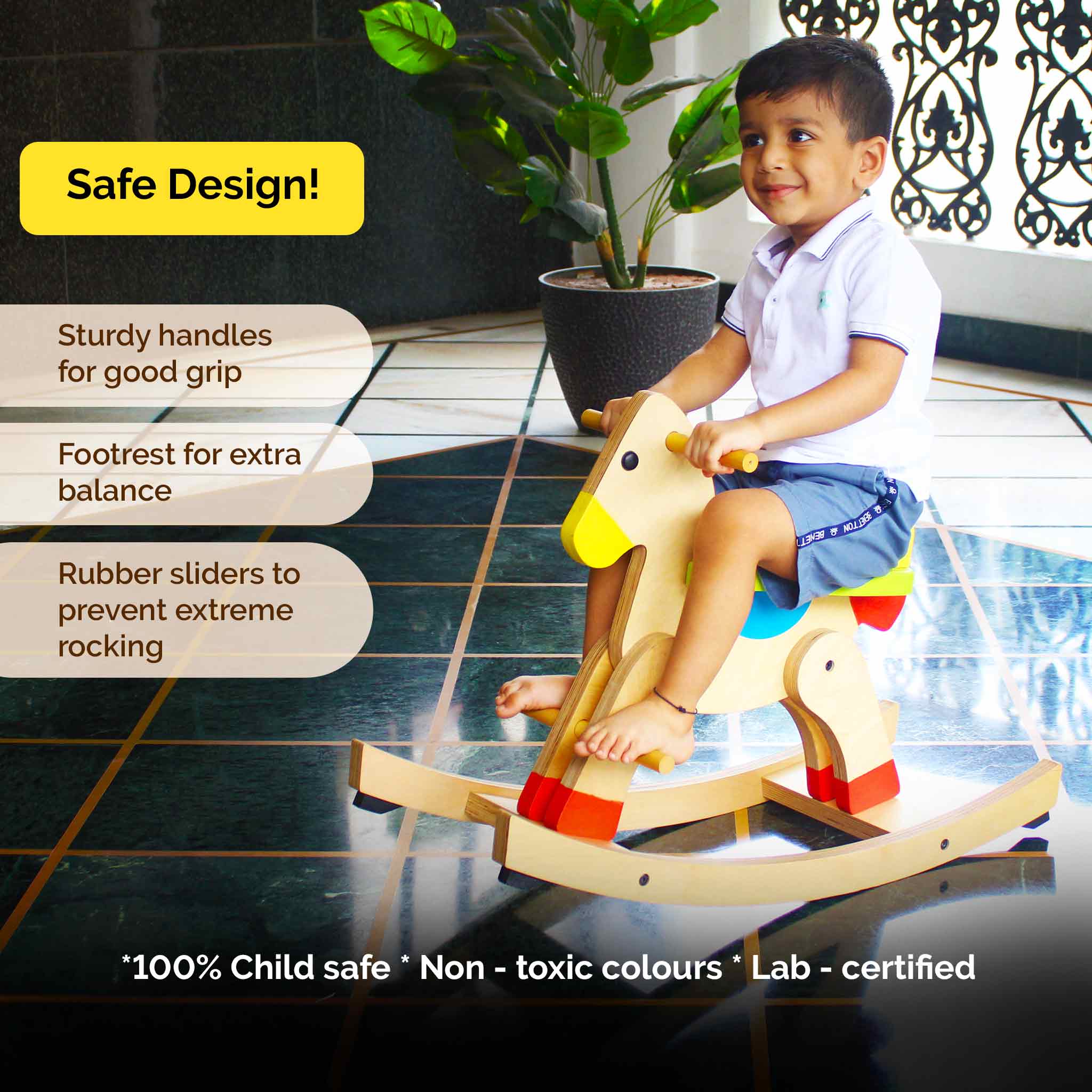 Wooden rocking horse for 1 year old discount