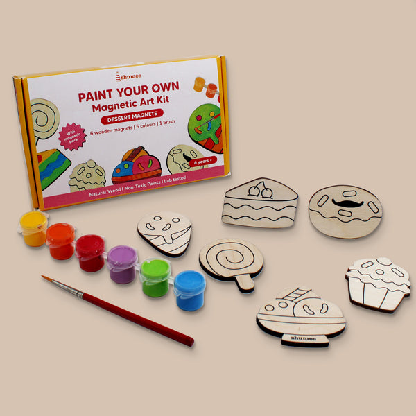Dessert Themed Magnetic Art Kit - 6 Wooden Magnets (6+ Years)