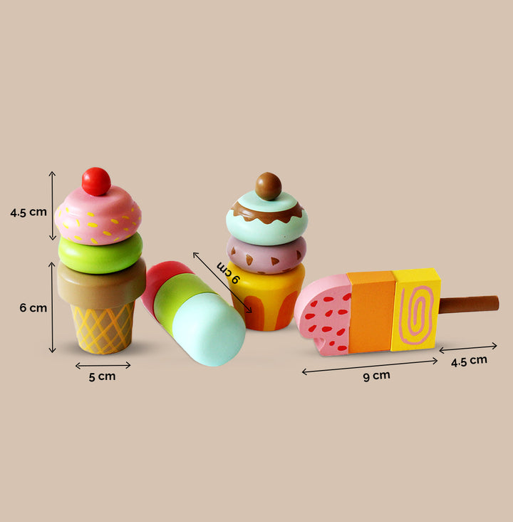 Wooden Magnetic Ice cream Toy Set (3 Years+)