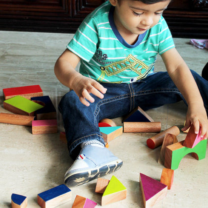 Wooden Chalk-o-Blocks Set - 26 Multishape Blocks (3 Years+)