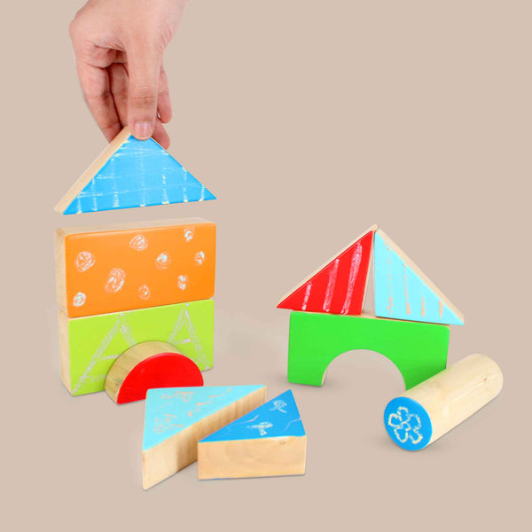 Wooden Chalk-o-Blocks Set - 26 Multishape Blocks (3 Years+)