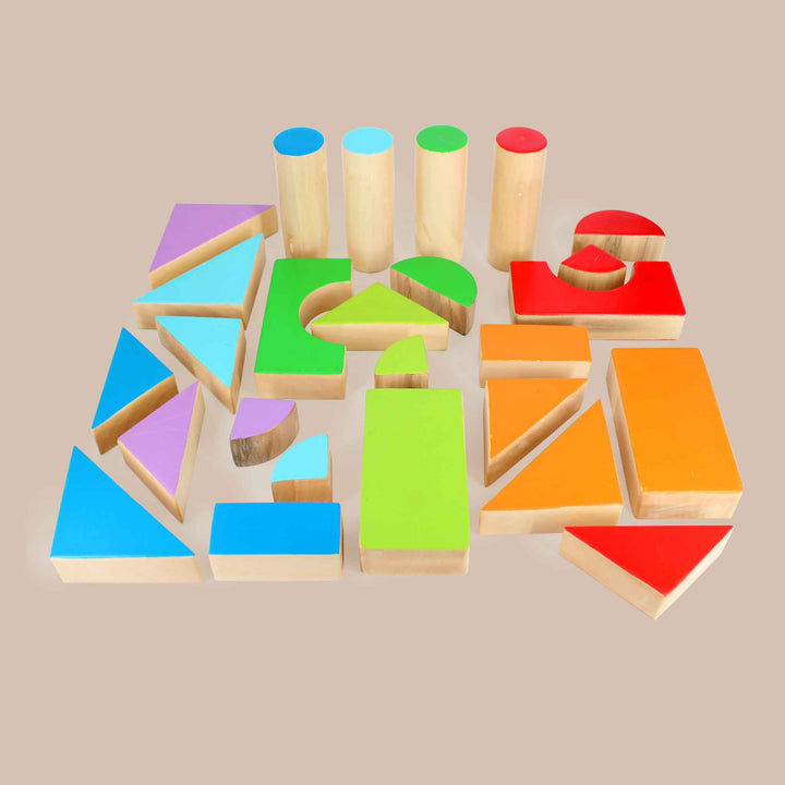 Wooden Chalk-o-Blocks Set - 26 Multishape Blocks (3 Years+)