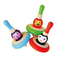 Wooden Animal Spin Tops - Set of 3 (3 Years+)