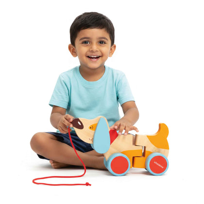 Wooden Dog Pull Along Toy - Bruno (1 Years+)