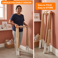 Wooden Montessori Baby Gym – Foldable Neem Wood Play Gym with Hanging Toys
