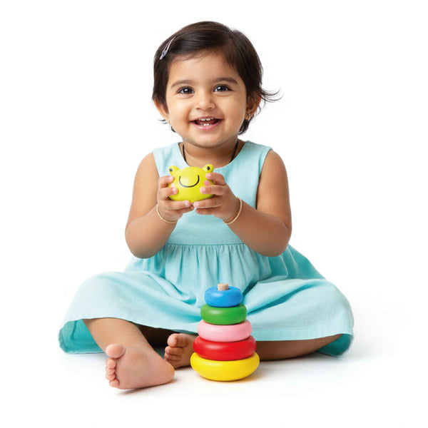 Wooden Frog Rainbow Stacker Toy (1 Years+)