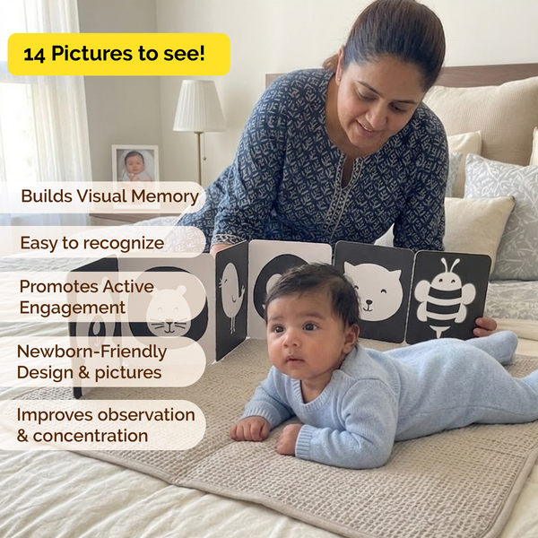 Newborn High Contrast Cards – Black & White Baby Visual Stimulation Book