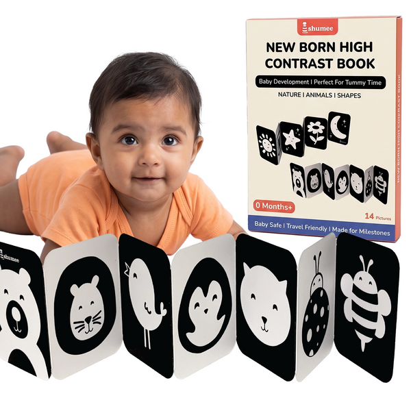 Newborn High Contrast Cards – Black & White Baby Visual Stimulation Book